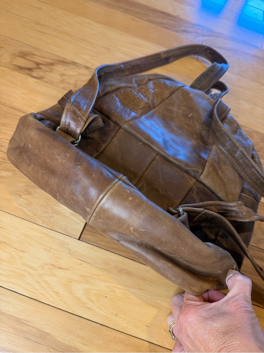 Genuine Leather Backpack Distressed Boho Mexico - Picture 11 of 15